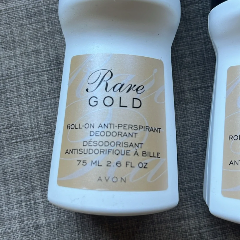 2 Avon Rare Gold Roll-On Antiperspirant Deodorant New